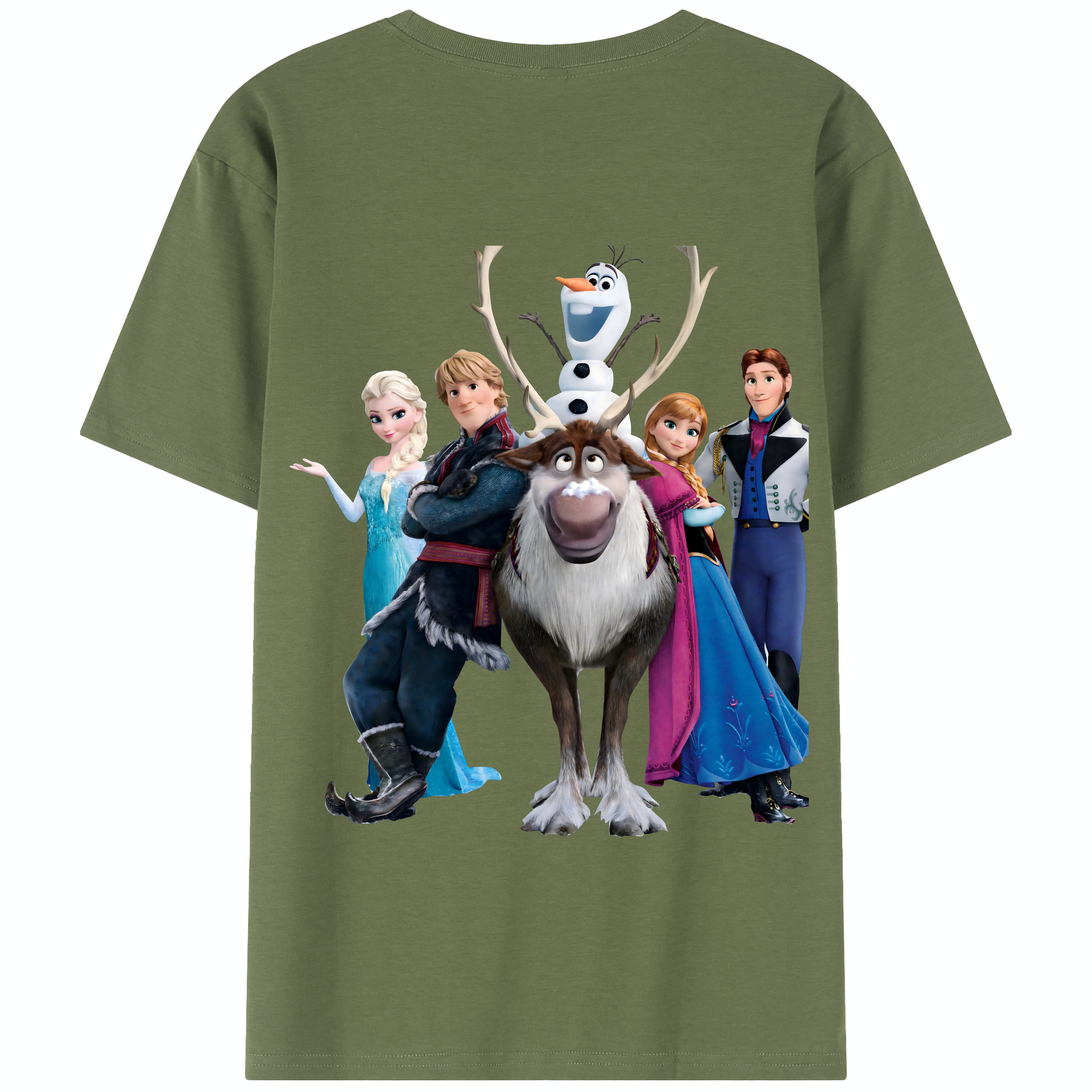 （画像用） アナと雪の女王 アンナ エルサ Frozen Anna Elsa 綿100％半袖Tシャツ（背面プリント）